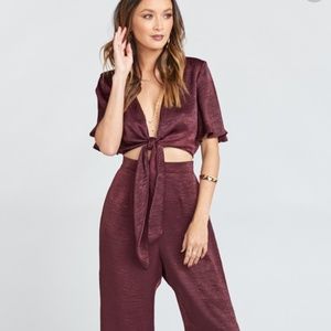 SHOW ME YOUR MUMU- JENNA JUMPSUIT, WINE - XS